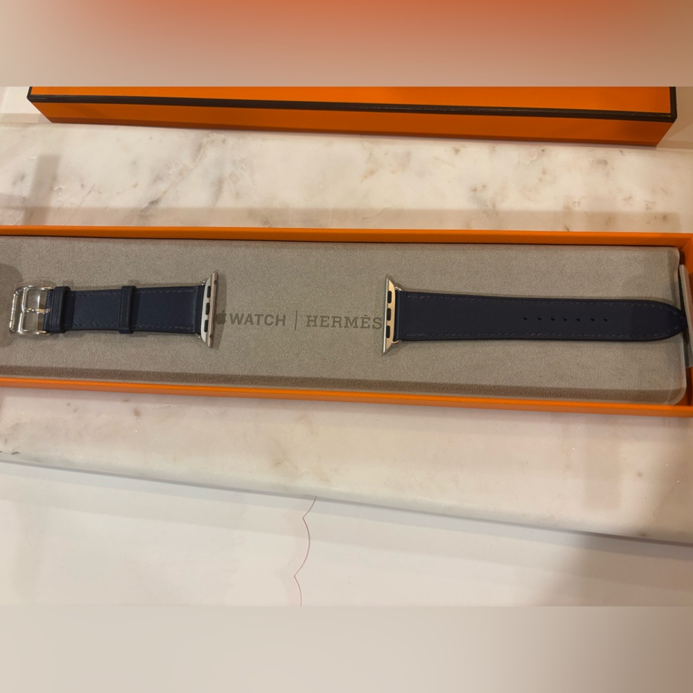 Hermes Apple Watch Band Single Tour Navy